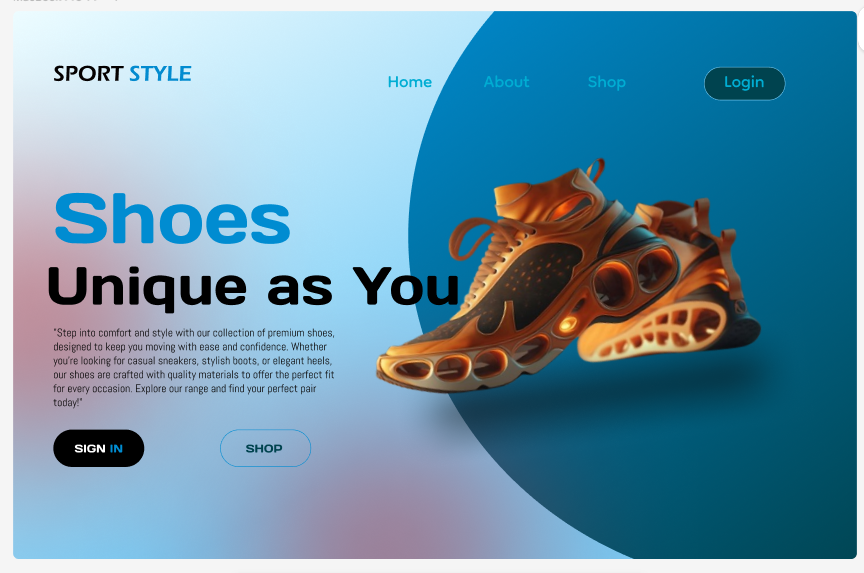 Shoe Landing Page